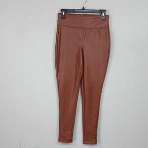 GB Caramel Brown Faux Leather Leggings sz Small